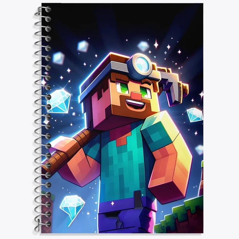 دفتر زبان دوخط 50 برگ خندالو طرح ماینکرافت (Minecraft) کد F3531