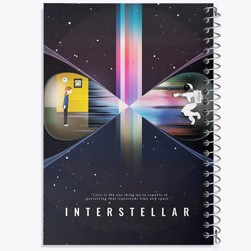 دفتر ژورنال نویسی 50 برگ خندالو مدل نقطه ای طرح فیلم اینتراستلار کد F4715