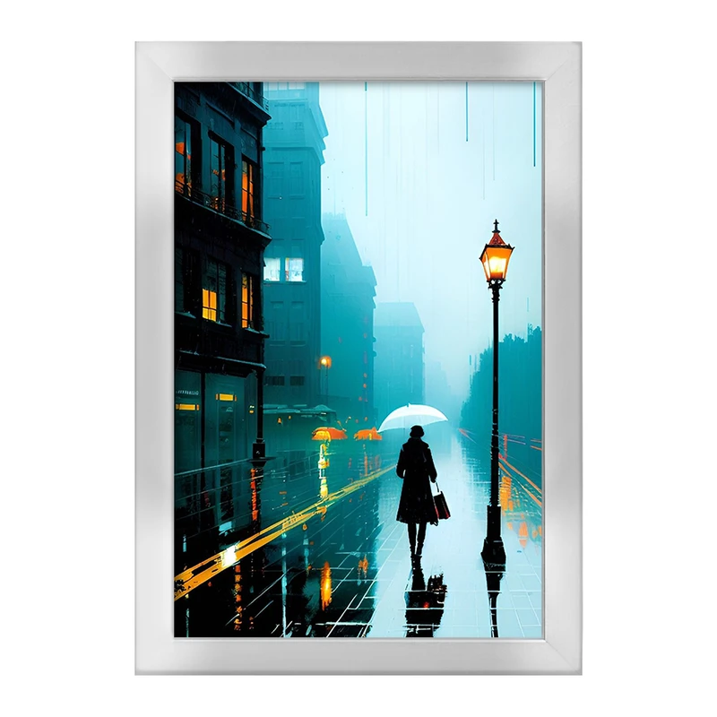 تابلو خندالو طرح خیابان و باران کد F1098