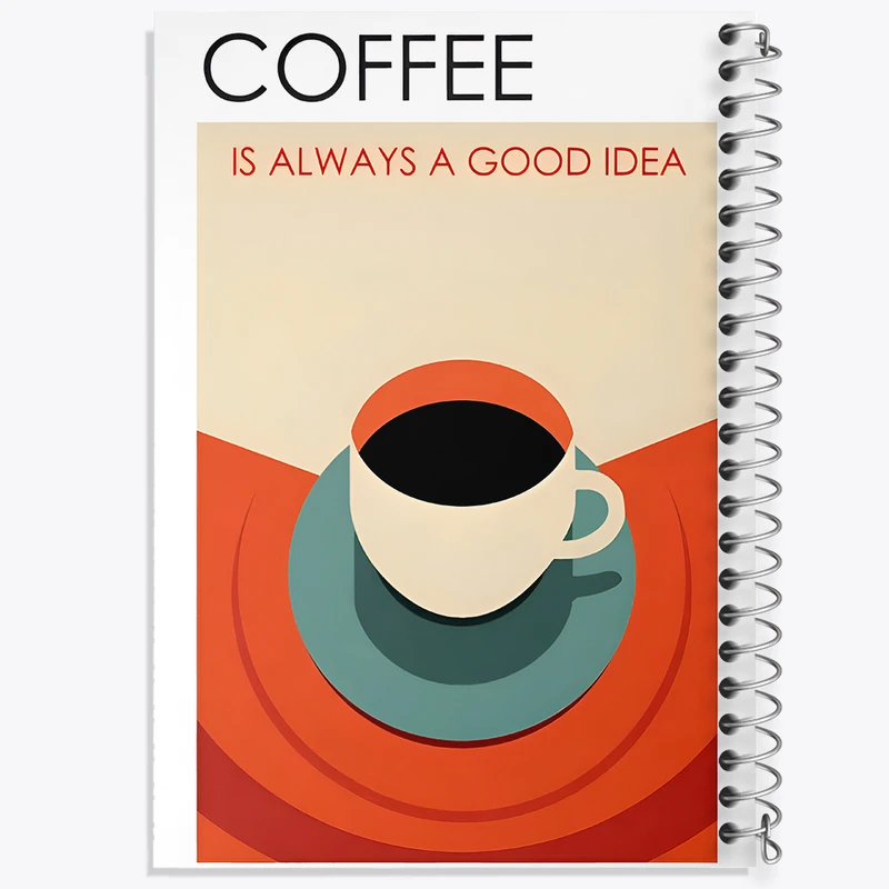 دفتر مشق 100 برگ خندالو طرح قهوه (COFFEE) کد F10401