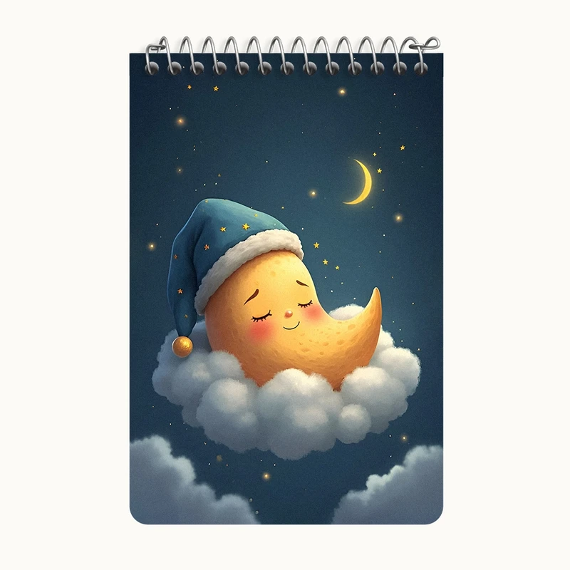 دفتر یادداشت 50 برگ خندالو طرح ماه کیوت کد F7148