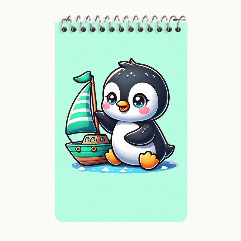 دفتر یادداشت 50 برگ خندالو طرح پنگوئن کیوت کد F7711