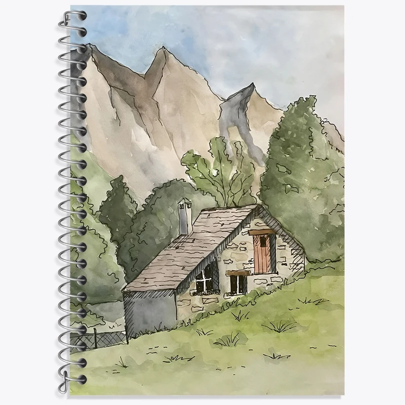 دفتر لغت 50 برگ خندالو طرح منظره کد N9389