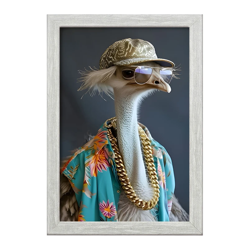 تابلو خندالو طرح شتر مرغ پولدار کد F12749