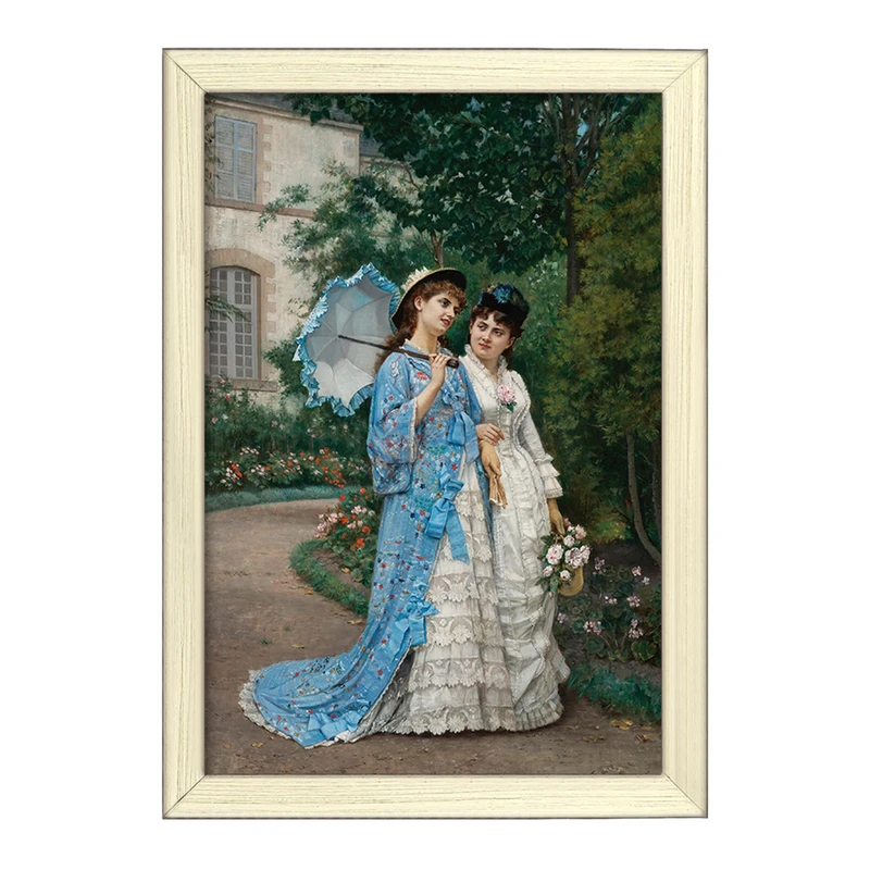 تابلو خندالو طرح نقاشی قدم زدن در باغ اثر آگوست تولموش کد F12287