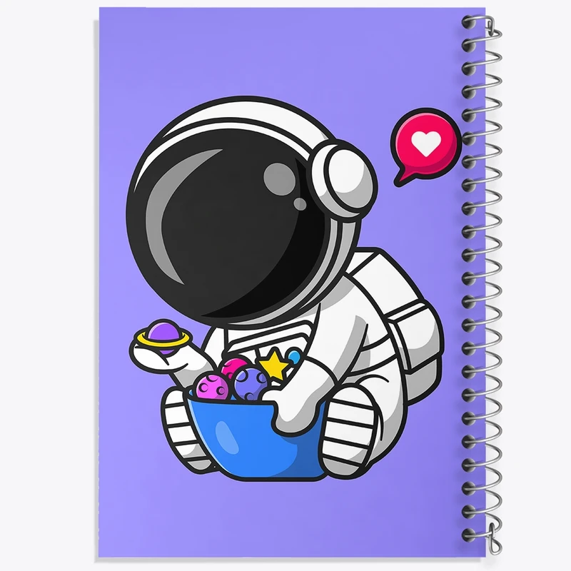 دفتر طراحی 50 برگ خندالو طرح فضانورد کد 25102