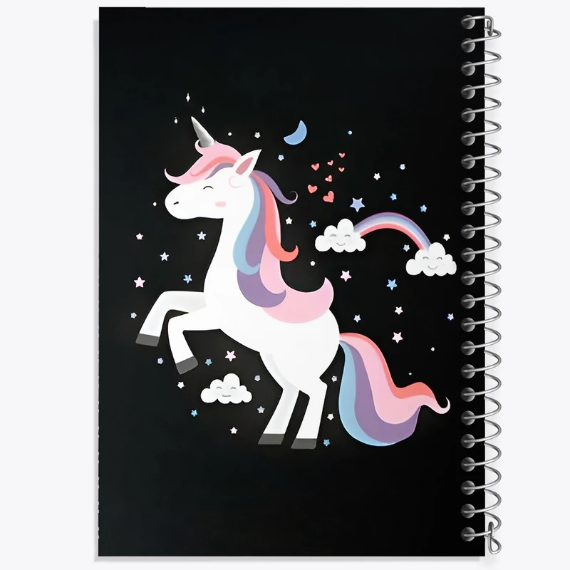 دفتر طراحی 50 برگ خندالو طرح اسب تک شاخ کد N3192