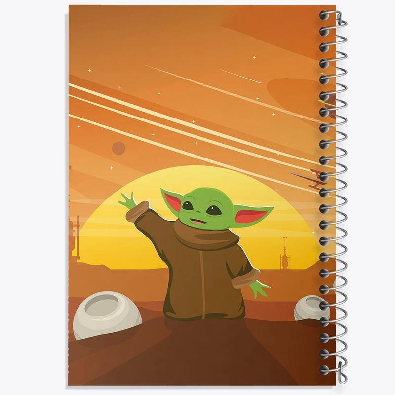 دفتر شطرنجی 50 برگ خندالو طرح بیبی یودا کد F3583