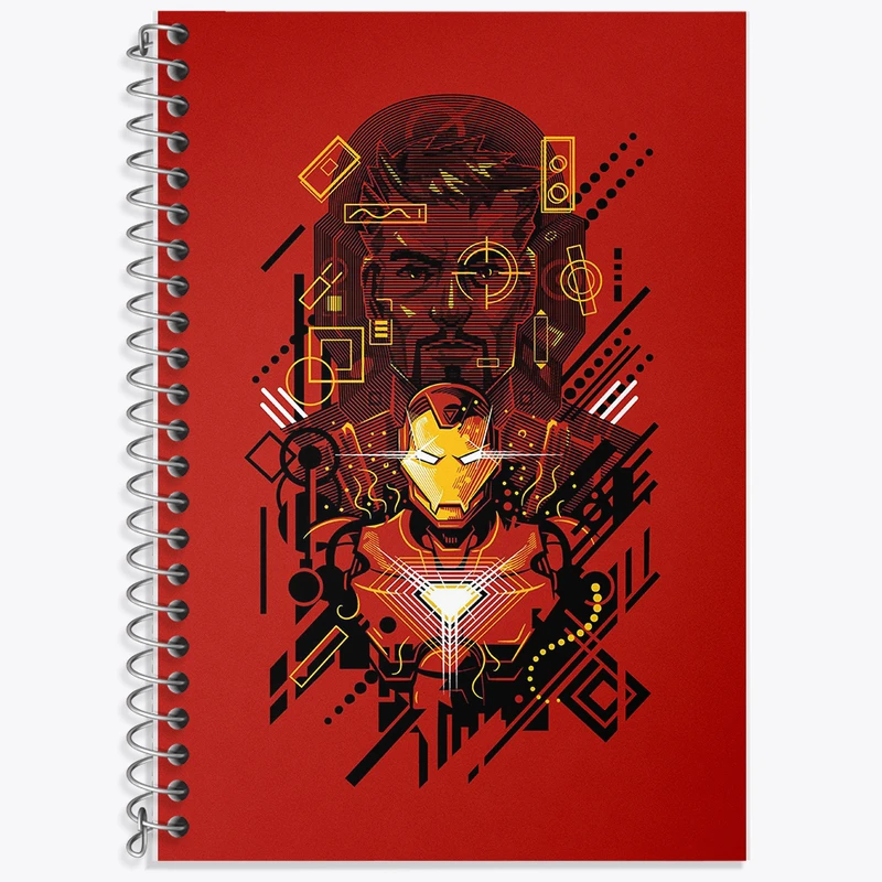 دفتر زبان دوخط 50 برگ خندالو طرح مرد آهنی مارول (Marvel) کد F10747