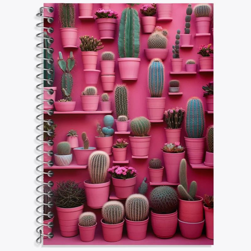 دفتر زبان دوخط 50 برگ خندالو طرح کاکتوس کد F3847