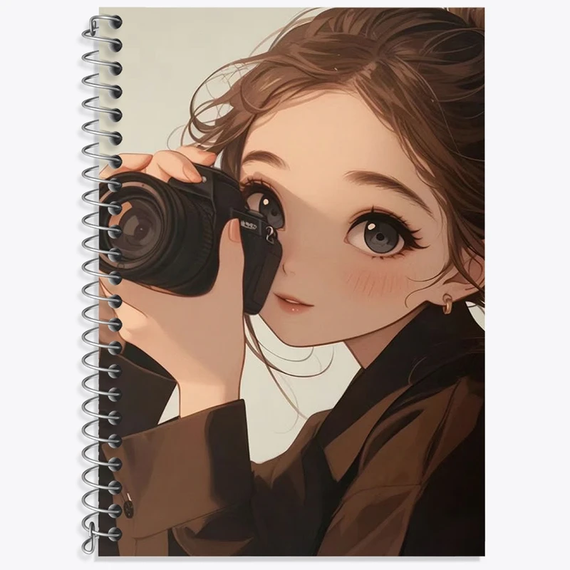 دفتر زبان 50 برگ خندالو مدل سه خط طرح دختر عکاس کد F3126