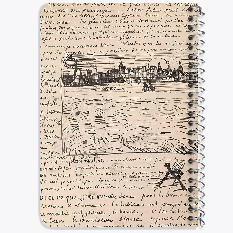 دفتر یادداشت 50 برگ خندالو طرح دفتر طراحی ونسان ونگوگ (Van Gogh) کد N9373