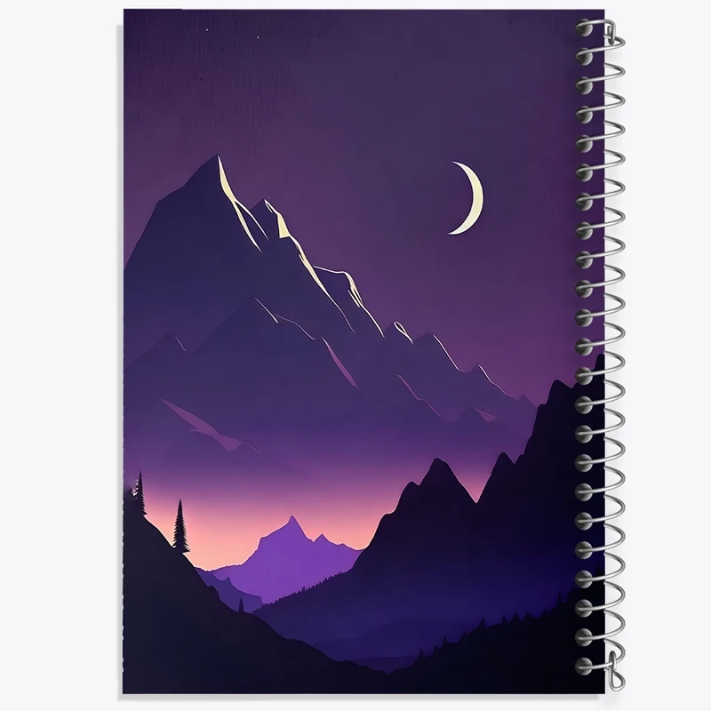 دفتر ژورنال نویسی 50 برگ خندالو مدل نقطه ای طرح منظره ی شب کد F3739