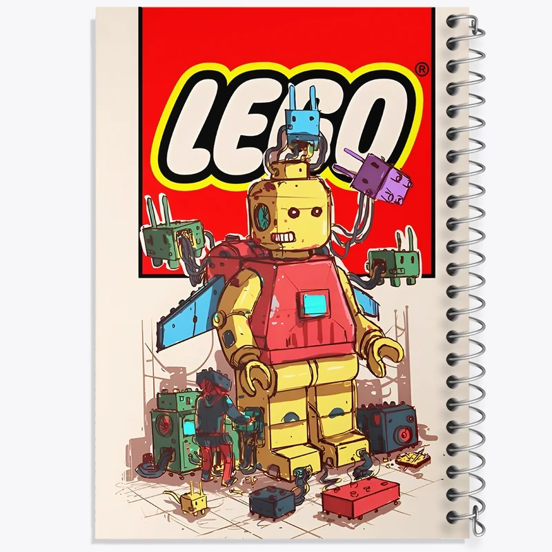 دفتر ژورنال نویسی 50 برگ خندالو مدل نقطه ای طرح لگو (Lego) کد F4366