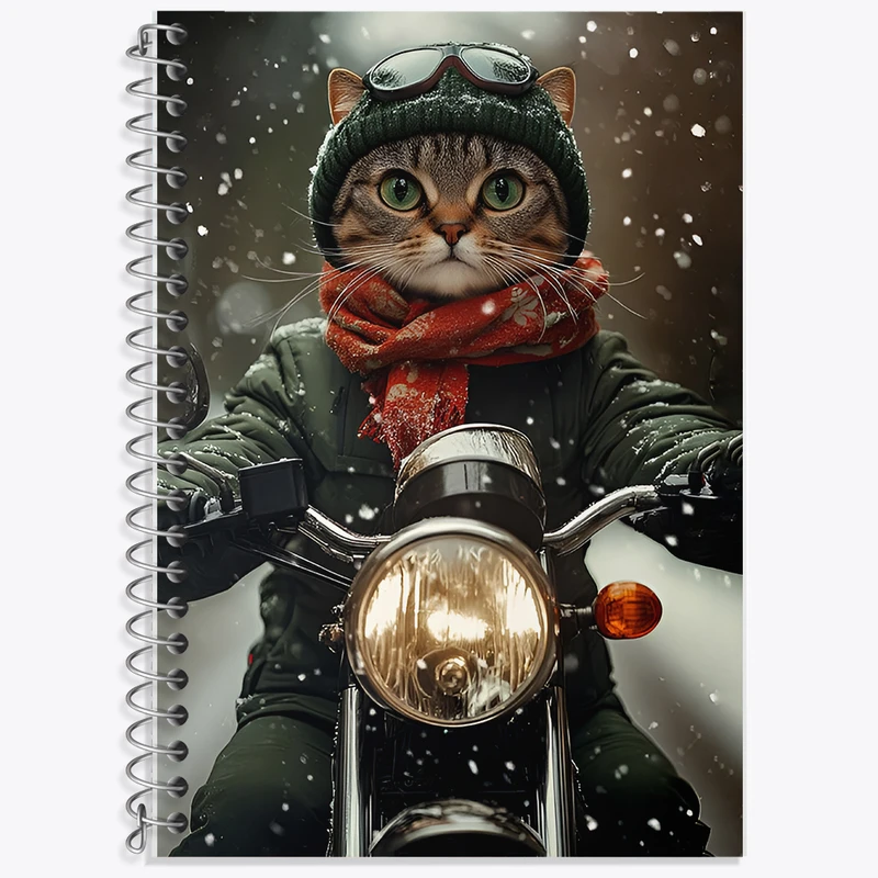 دفتر نت موسیقی 50 برگ خندالو طرح گربه موتورسوار کد F12078