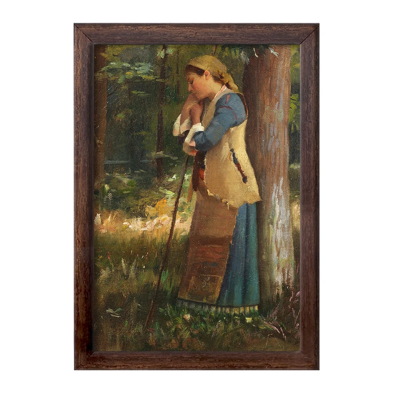 تابلو خندالو طرح نقاشی چوپان در حال استراحت اثر تئودوروس رالی کد F12279