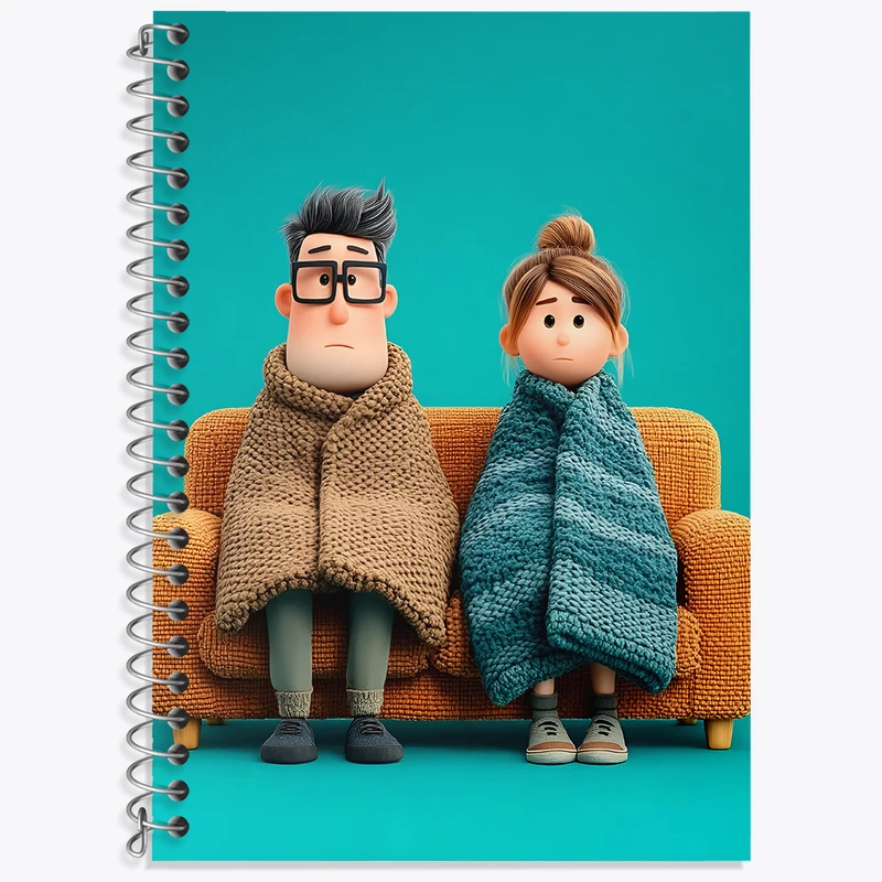 دفتر زبان 50 برگ خندالو مدل دو خط طرح آدمک های فانتزی کد N8376