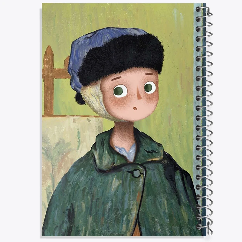 دفتر طراحی 50 برگ خندالو طرح ونگوگ  کد 23368