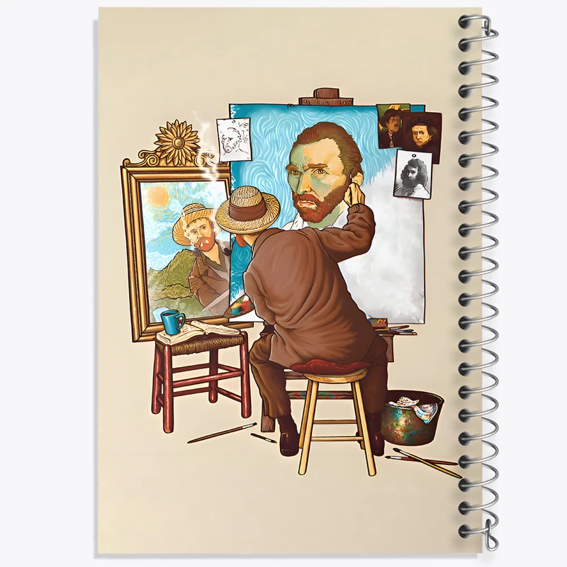 دفتر مشق 100 برگ خندالو طرح ونسان ونگوگ کد F10643