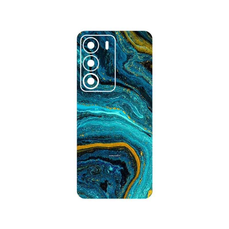 برچسب پوششی ماهوت مدل Turquoise marblewith golden streaks مناسب برای گوشی موبایل ریلمی C71
