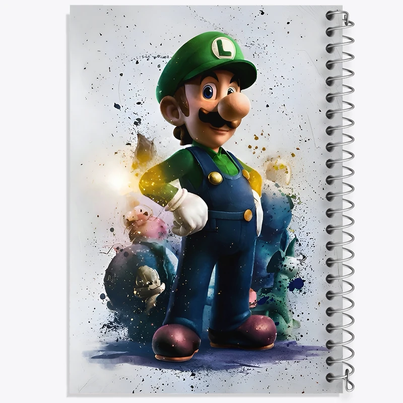 دفتر ژورنال نویسی 50 برگ خندالو مدل نقطه ای طرح سوپر ماریو (Super Mario) کد F8558