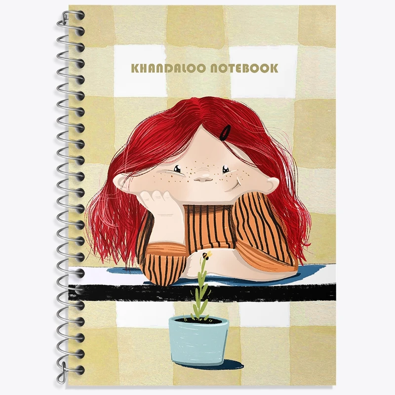 دفتر زبان 50 برگ خندالو مدل سه خط طرح دخترانه بامزه کد N6274