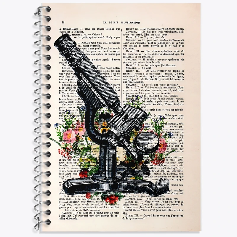 دفتر زبان 50 برگ خندالو مدل سه خط طرح میکروسکوپ (Microscope) کد F14041