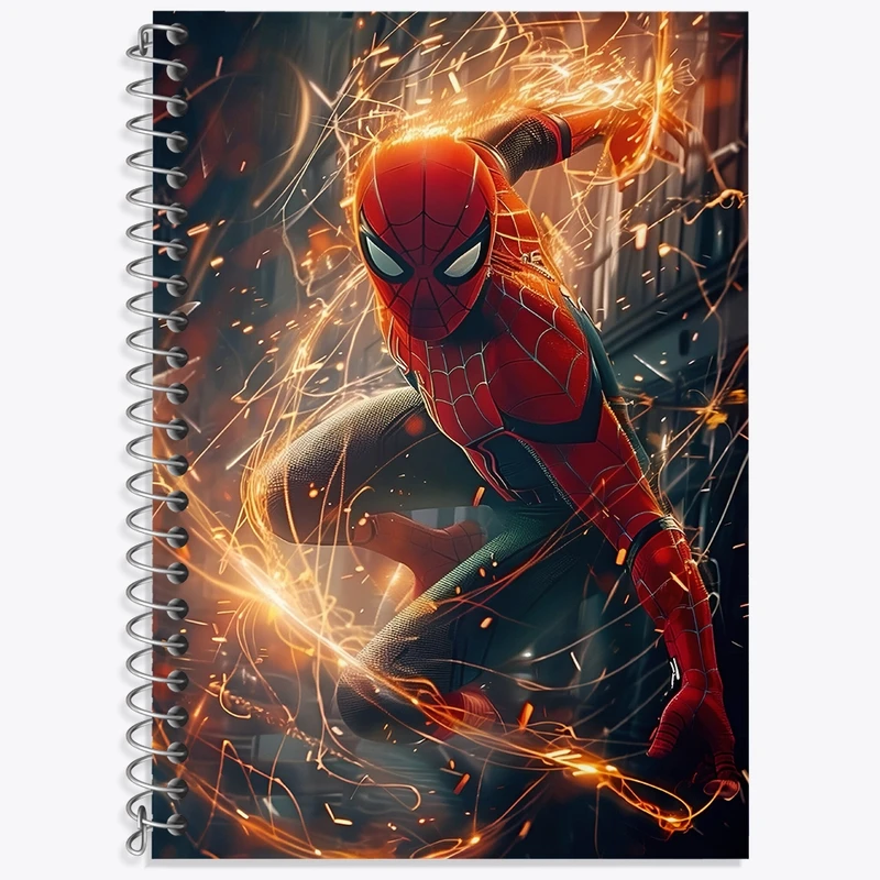دفتر زبان 50 برگ خندالو مدل سه خط طرح مرد عنکبوتی (Spider Man) کد F4751