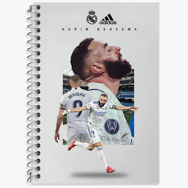 دفتر زبان دوخط 50 برگ خندالو طرح کریم بنزما (Karim Benzema) کد F13480