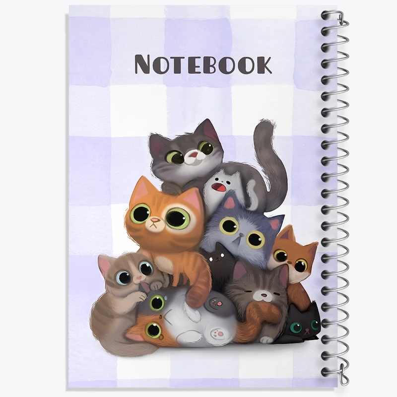 دفتر ژورنال نویسی 50 برگ خندالو مدل نقطه ای طرح گربه های بامزه کد N6570