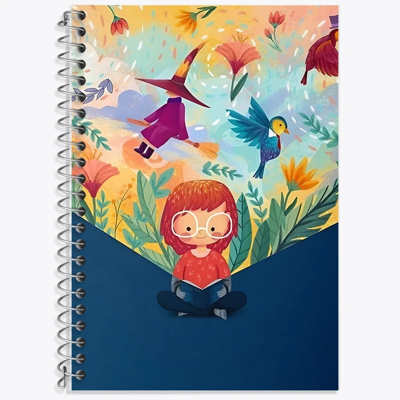 دفتر زبان 50 برگ خندالو مدل سه خط طرح دخترانه کودکانه کد F10935