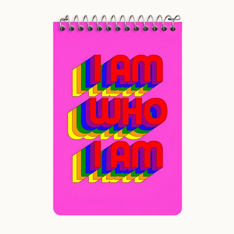 دفتر یادداشت 50 برگ خندالو طرح I Am Who I Am کد F6386