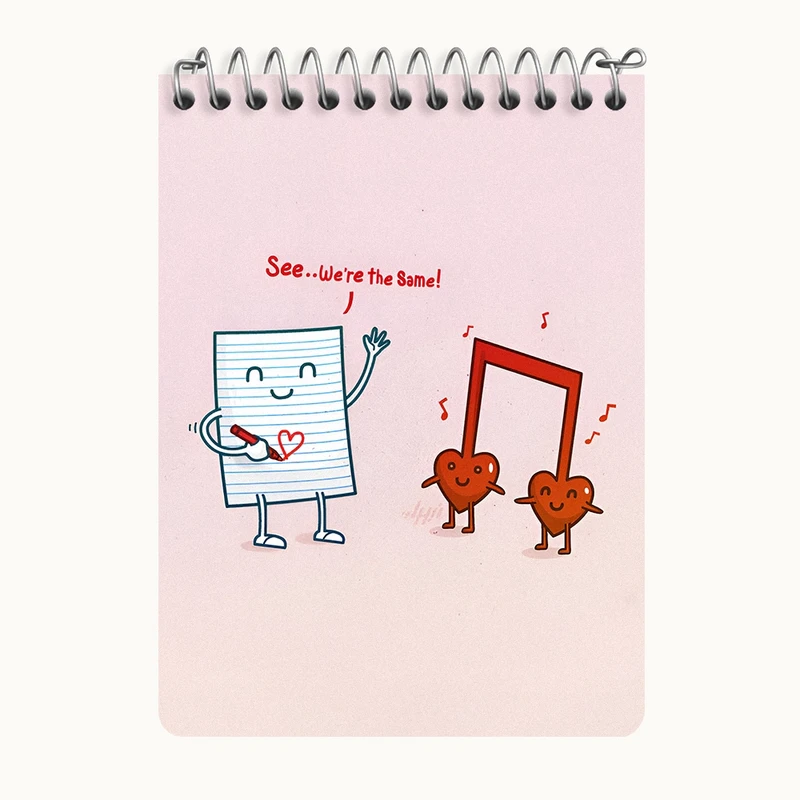 دفتر یادداشت 50 برگ خندالو طرح نت موسیقی کد N8103