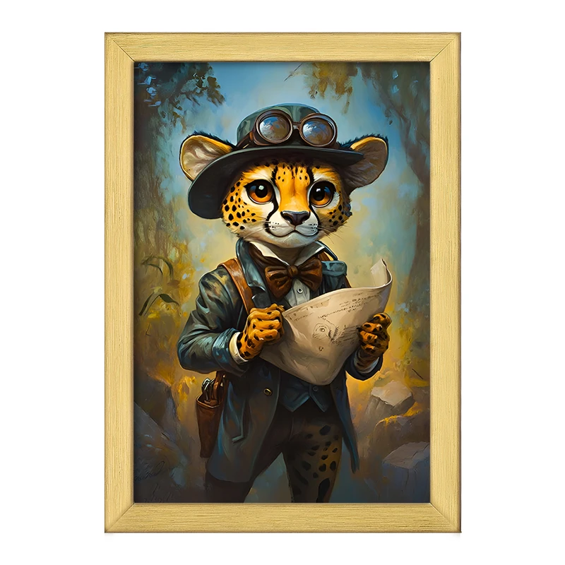 تابلو خندالو طرح یوزپلنگ جهانگرد کد F11784