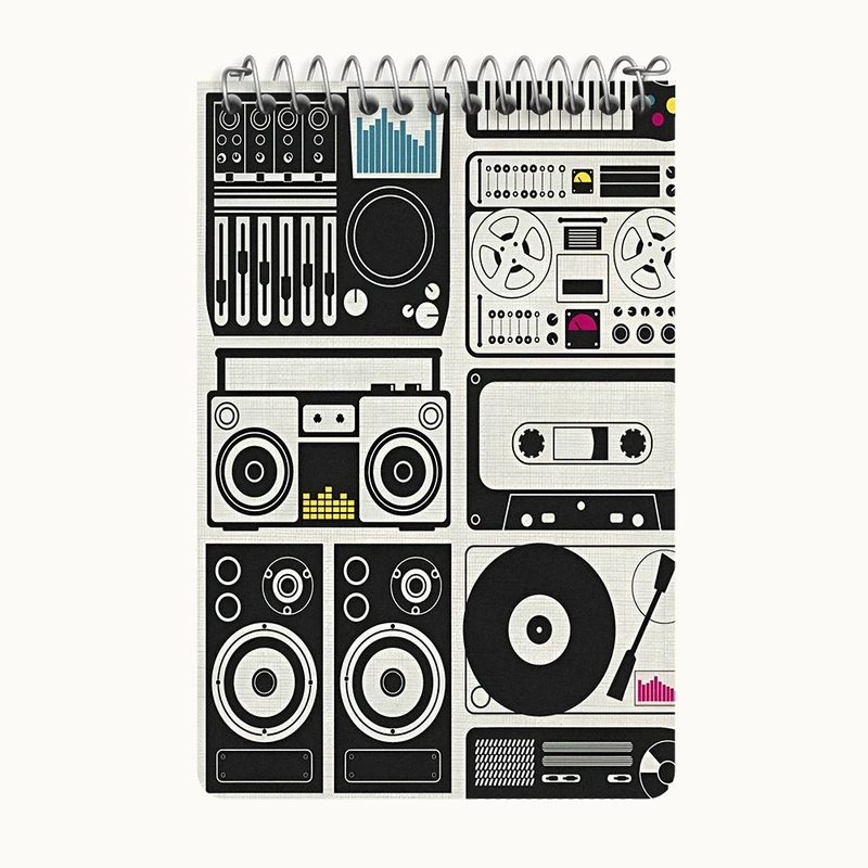 دفتر یادداشت 50 برگ خندالو طرح موسیقی کد F9702