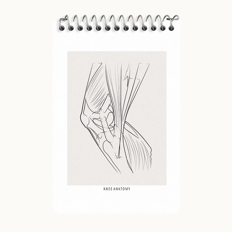 دفتر یادداشت 50 برگ خندالو طرح آناتومی زانو (Knee Anatomy) کد F13925