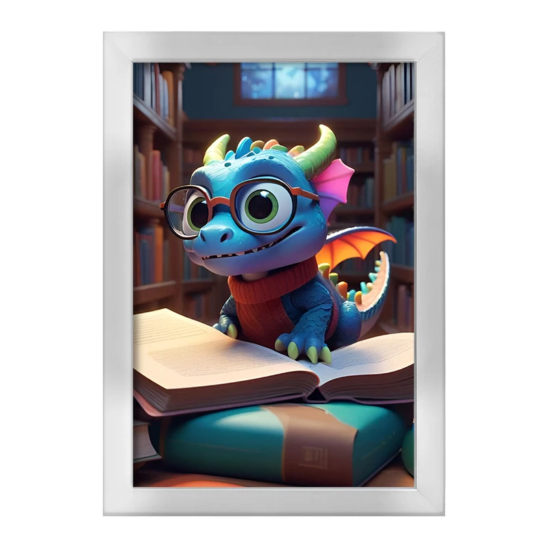 تابلو خندالو طرح اژدهای کتابخوان کد F7167