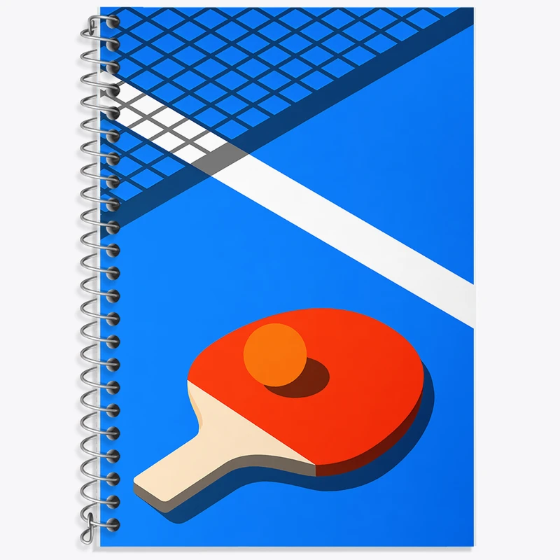 دفتر زبان 50 برگ خندالو مدل دو خط طرح پینگ پنگ (ping pong) کد F12002