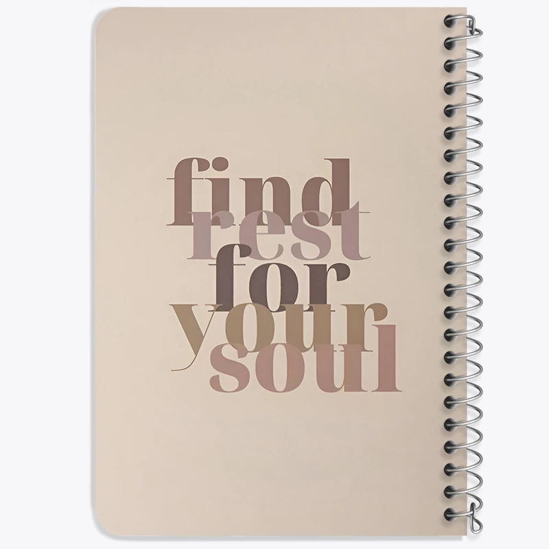 دفتر یادداشت 50 برگ خندالو طرح Find Rest For Your Soul کد F3918