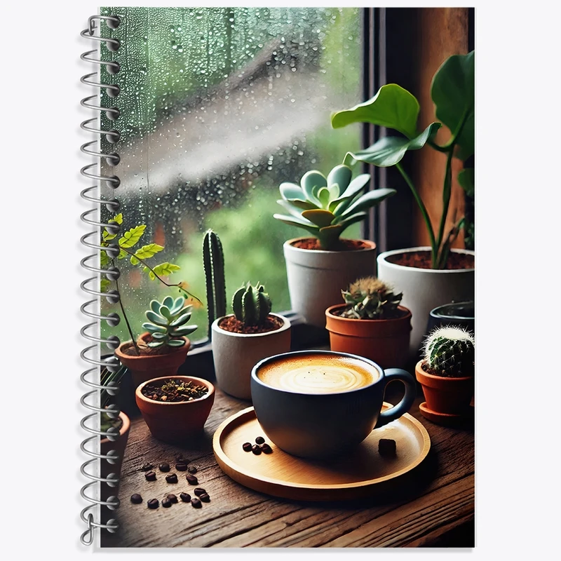 دفتر زبان 50 برگ خندالو مدل سه خط طرح فنجان قهوه  کد F10411