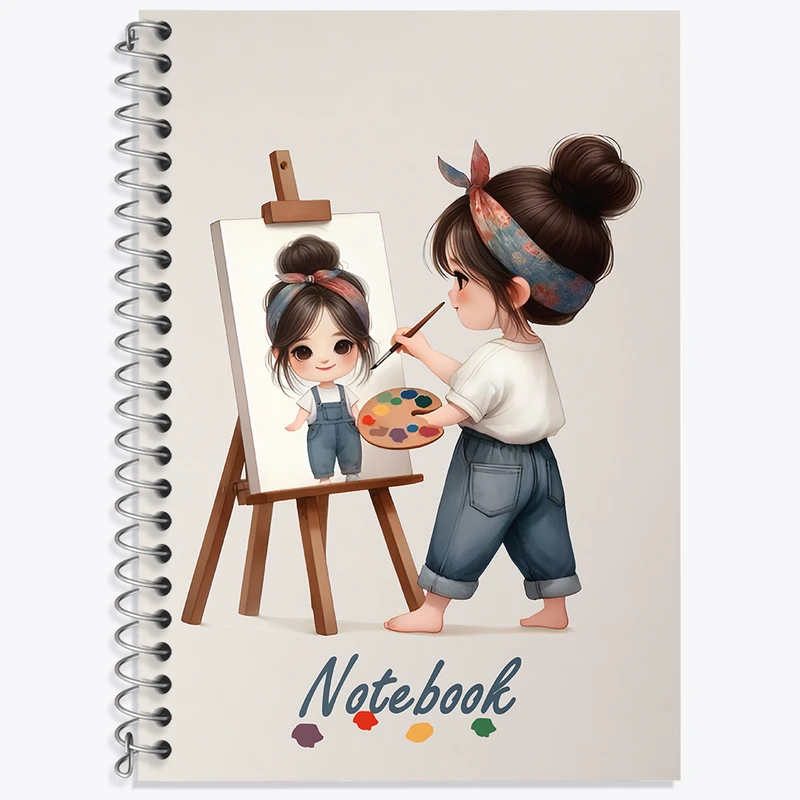 دفتر نت موسیقی 50 برگ خندالو طرح دختر نقاش کد N7020