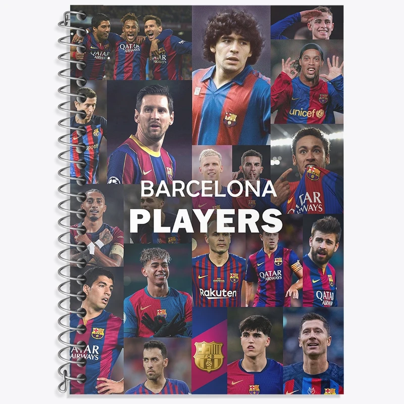 دفتر لغت 50 برگ خندالو طرح بازیکن های بارسلونا (Barcelona) کد N9173