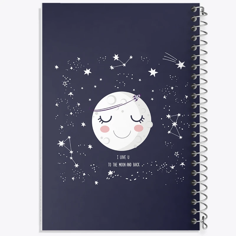 دفتر طراحی 50 برگ خندالو طرح ماه کد N815