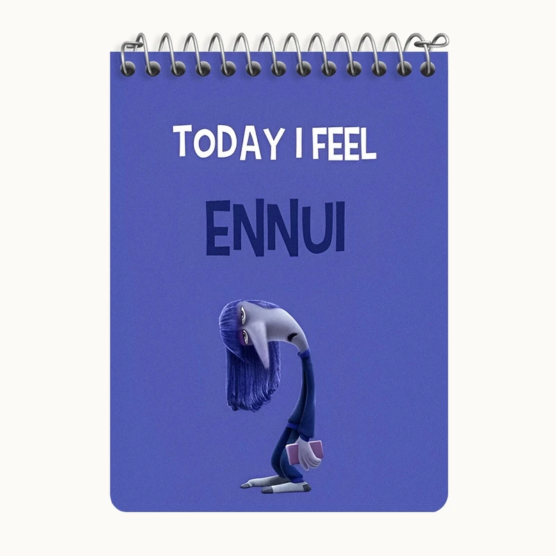 دفتر یادداشت 50 برگ خندالو طرح اینساید اوت (Ennui) کد N8409