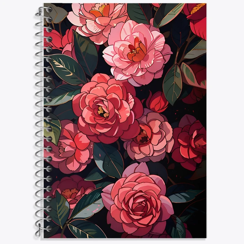 دفتر زبان 50 برگ خندالو مدل سه خط طرح گل گلی کد F12851