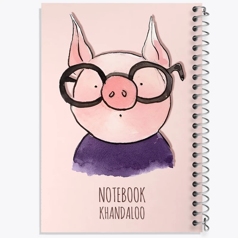 دفتر شطرنجی 50 برگ خندالو طرح خوک بامزه کد N7776