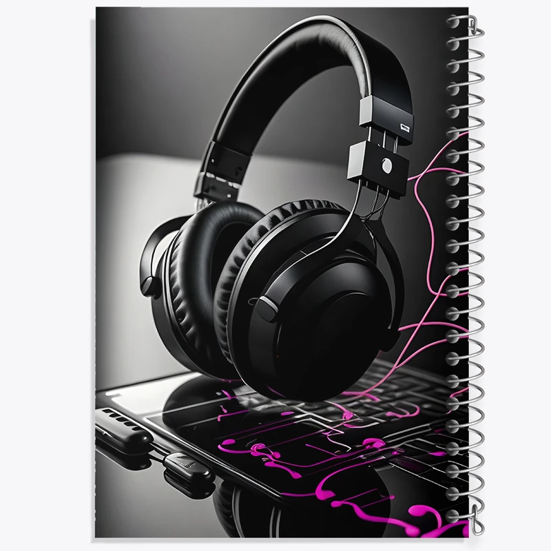 دفتر مشق 100 برگ خندالو طرح هدفون موسیقی کد F4350