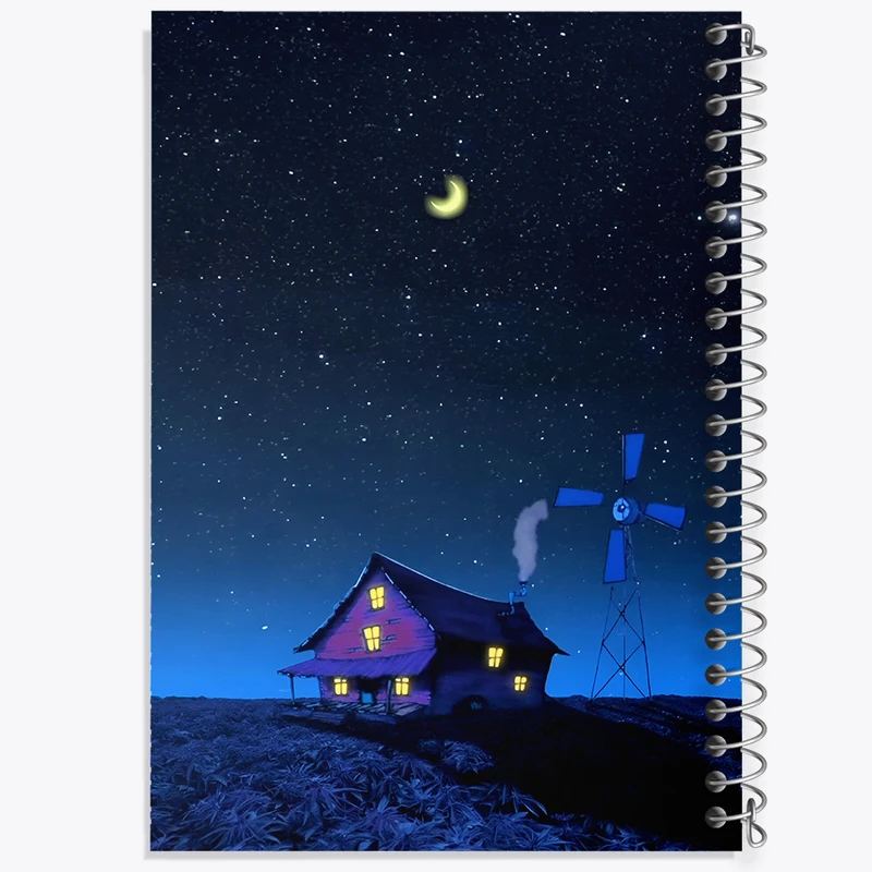 دفتر مشق 100 برگ خندالو طرح مزرعه و شب کد N6432