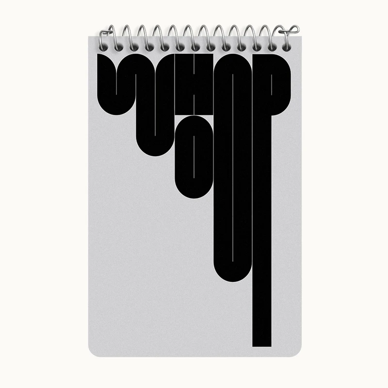 دفتر یادداشت 50 برگ خندالو طرح تایپوگرافی کد F6396