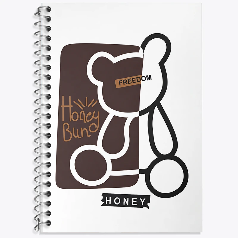 دفتر زبان 50 برگ خندالو مدل دو خط طرح خرس کد F11036